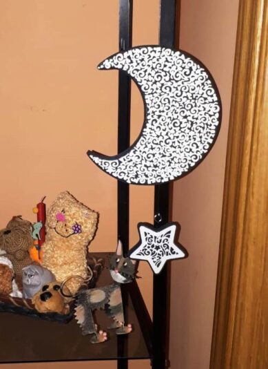 COLGANTE DE LUNA GRANDE Y ESTRELLA