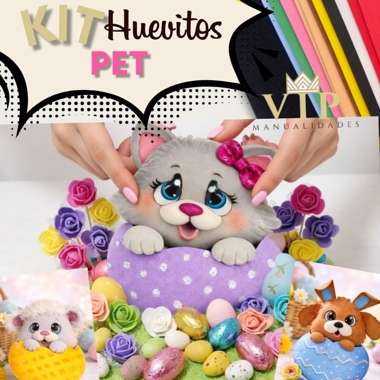 Kit de materiales Huevitos de Pascua Pet